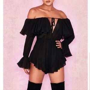 House Of CB Ramona Polka Dot Playsuit Romper